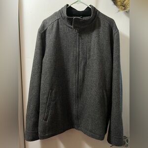 Banana Republic Wool Blend Zip Jacket - Mens Large - charcoal gray